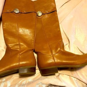 Tommy Hilfiger Womens Size 7M Brown Leather Knee High Riding Boots